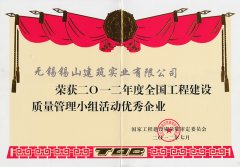 2012全國工程建設(shè)質(zhì)量管理小組活動(dòng)優(yōu)秀企業(yè)