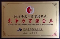 2015年度江蘇省建筑業(yè)競爭力百強(qiáng)企業(yè)
